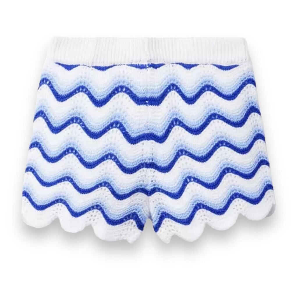 Janie and Jack NWT Blue and White Crochet Short. Size 8 - Picture 4 of 4